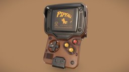 Game Boy in Fallout style gadget, gameboy, post-apocalyptic, wasteland, hardops, boxcutter, vault-tec, fallout76, substancepainter, blender, fallout, falloutstyle