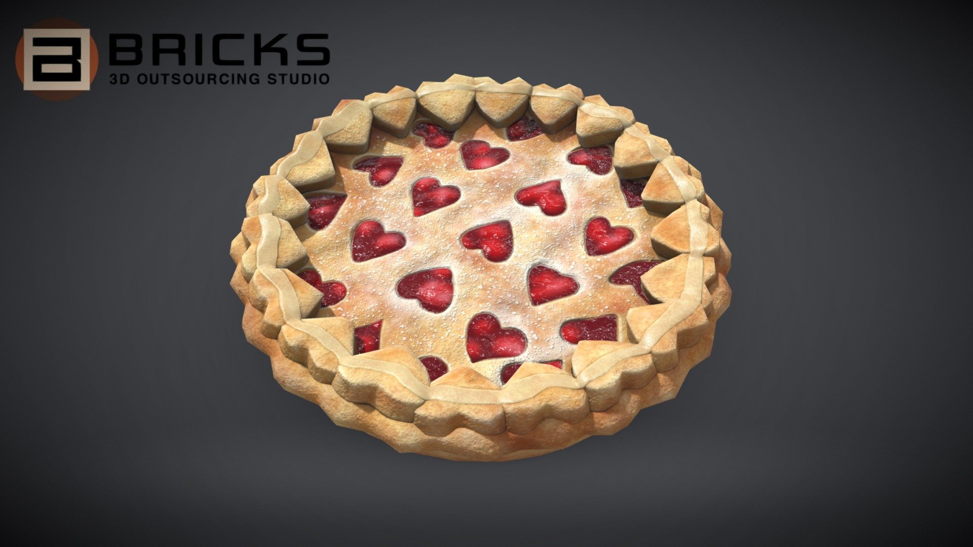 PBR Food Asset:
PieStrawberryHeart
Polycount: 1546
Vertex count: 775
Texture Size: 2048px x 2048px
Normal: OpenGL

If you need any adjust in file please contact us: team@bricks3dstudio.com

Hire us: tringuyen@bricks3dstudio.com
Here is us: https://www.bricks3dstudio.com/
        https://www.artstation.com/bricksstudio
        https://www.facebook.com/Bricks3dstudio/
        https://www.linkedin.com/in/bricks-studio-b10462252/ - PieStrawberryHeart - Buy Royalty Free 3D model by Bricks Studio (@bricks3dstudio) 3d model