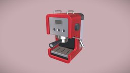 Coffee Machine coffee, props, kitchen, game-ready, digital3d, coffeemachine, substancepainter, cartoon, game, lowpoly, gameart, hardsurface, stylized