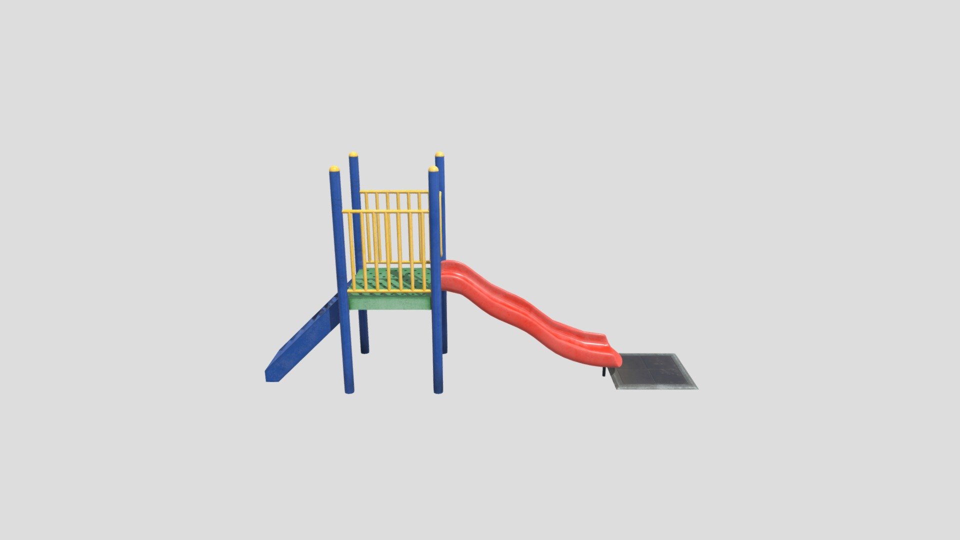 Playground Slide




Low poly model

Dimensions: 1.21m x 5.27m x 2.7m

2K PBR textureset

Containing one (1) material

4667 polygons are the sum of all the LODs

Game ready model with 3 LODs:

LOD 0: 2912 faces, 3246 vertices

LOD 1: 1126 faces, 1316 vertices

LOD 2: 629 faces, 832 vertices
 - Playground Slide - 3D model by digitalvisionartist 3d model