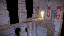 Fantasy Bridge game, low, poly, fantasy, bridge, environment