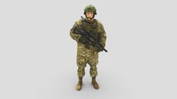 modern soldier in camouflage honeybadger 001149 toy, soldier, miniature, powder, posed, figurine, color, officer, realistic, printable, monochrome, strongman, 3dprint, military, cjp, serviceman