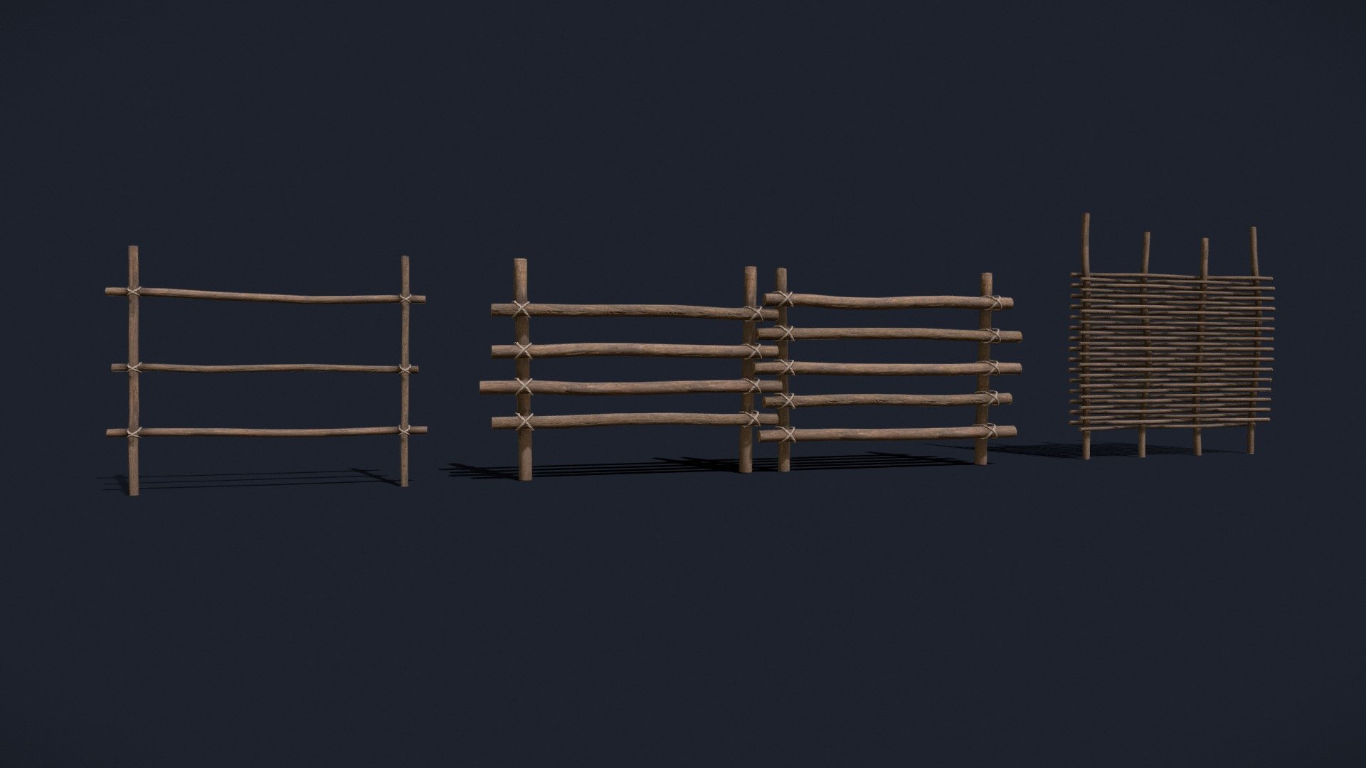Small Animal Fences 3D Model PBR Texture All models share one material 3d model