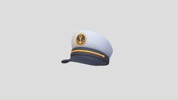 Prop051 Captain Hat hat, marine, toon, yacht, cap, sail, prop, fashion, ocean, captain, sailor, crew, head, uniform, costume, cruise, admiral, character, cartoon, ship, clothing, navy, boat, noai