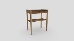 Bedside Table Teak & Oak Wood 44x30x55