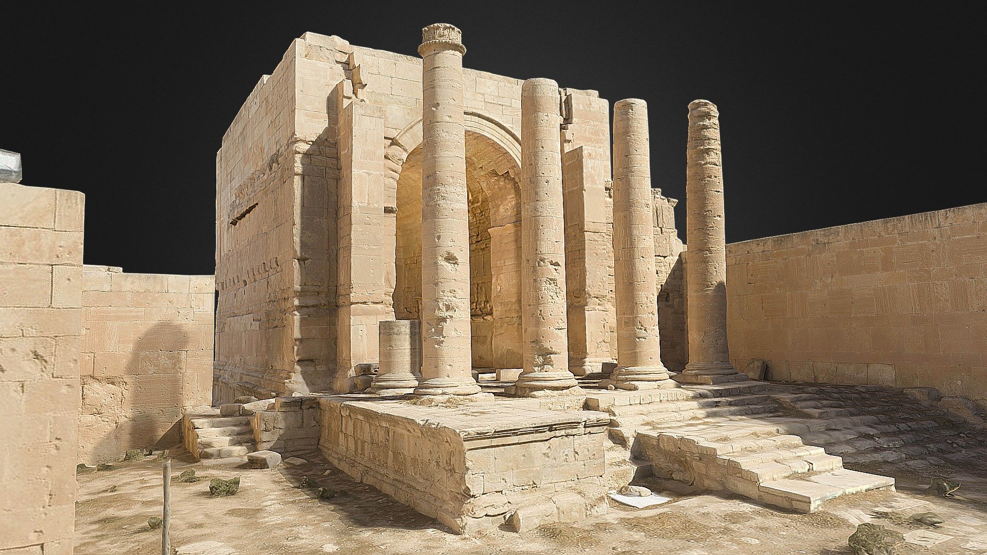 Low poly 3d model of the Temple of Shahiru in Hatra. more info at www.savinghatra.org - Hatra -  Temple of Shahiru - 3D model by ATS 3d model