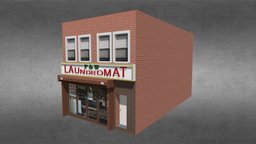 Laundromat Building exterior, store, laundry, architecture, building, shop
