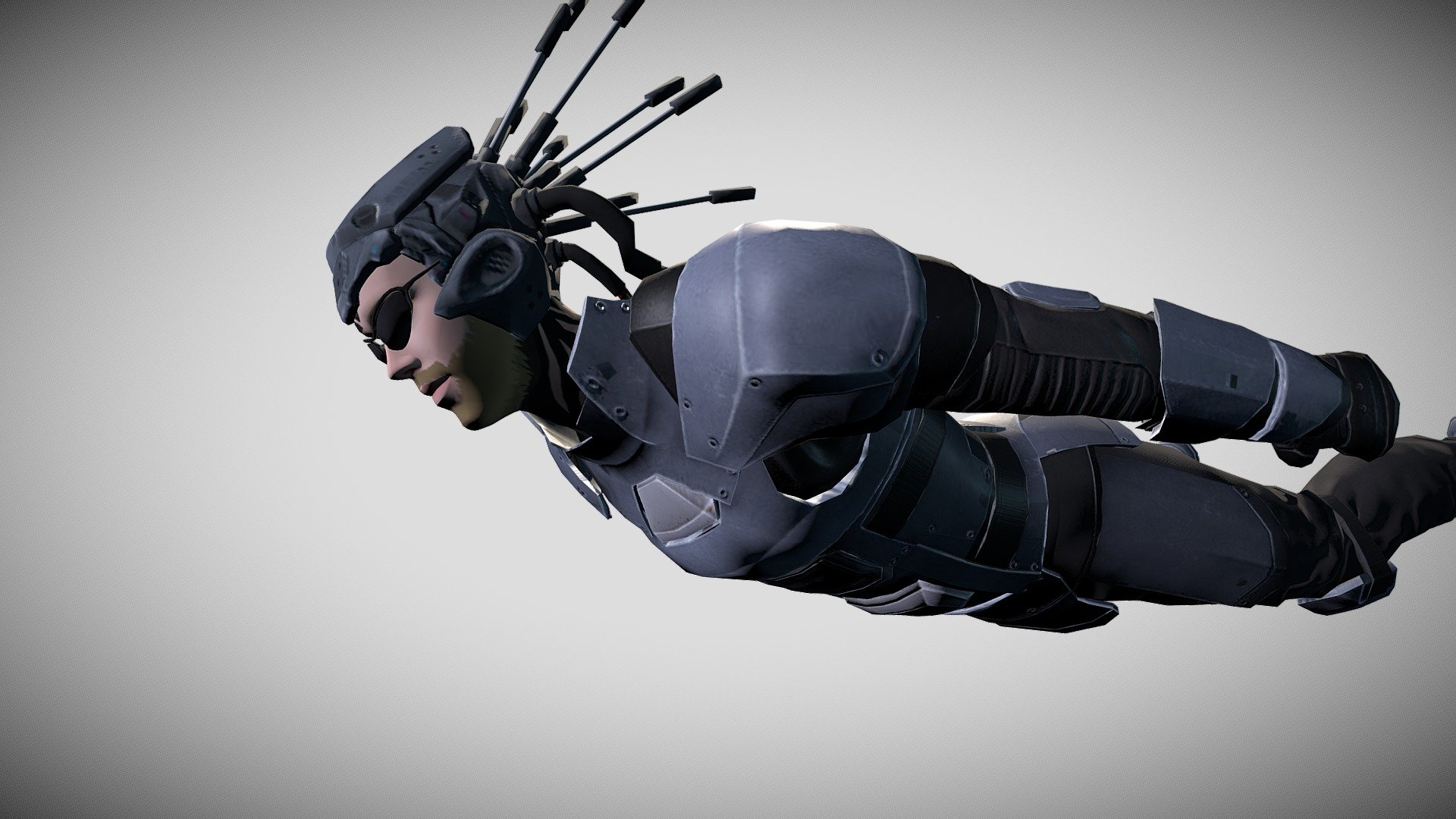 He's cool, he's a hero, and he has spikes sticking out the back of his head.

Spike was created in Ready Player Me, Tweaked in Blender and rigged and animated in Mixamo 3d model