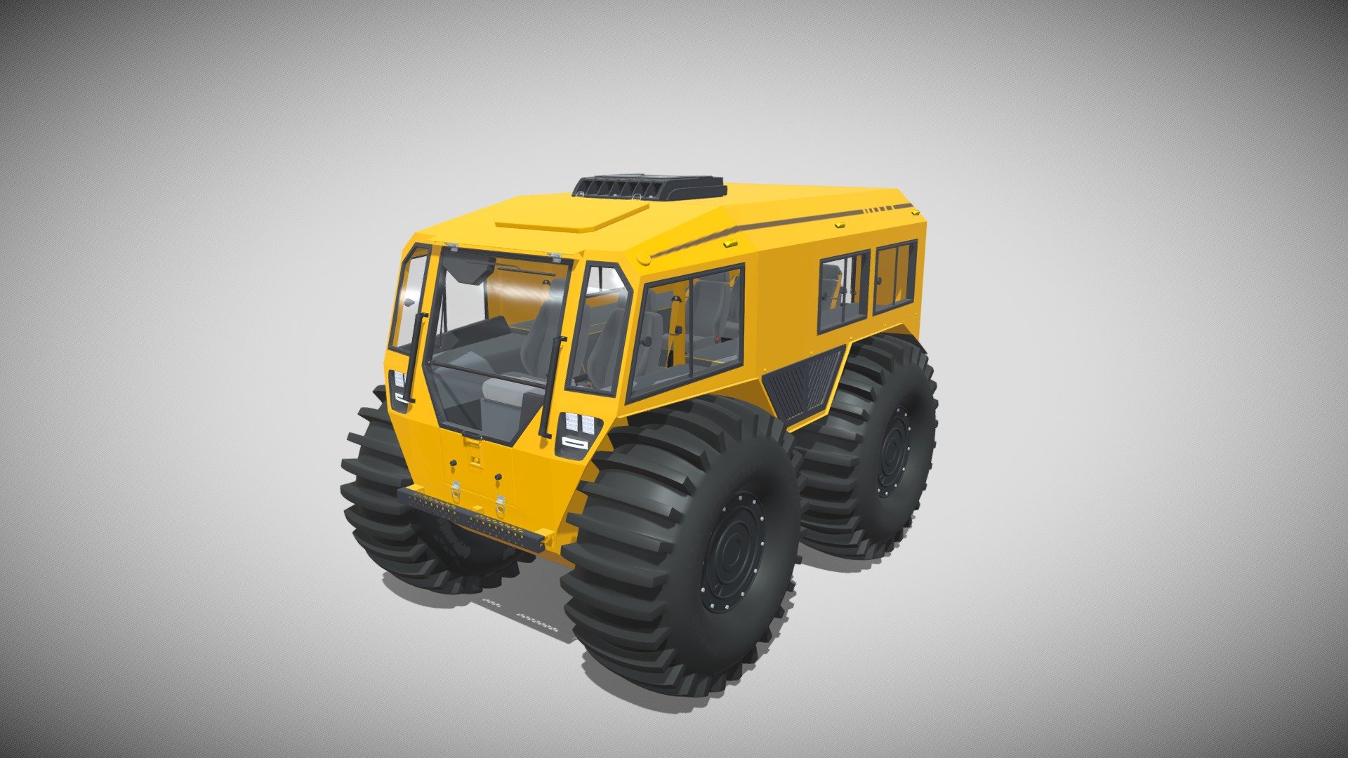 Detailed model of a Sherp N 1200 2021, modeled in Cinema 4D.The model was created using approximate real world dimensions.

The model includes a detailed interior but does not include the engine of the ATV.

The model has 808,865 polys and 817,909 vertices.

An additional file has been provided containing the original Cinema 4D project file, textures and other 3d export files such as 3ds, fbx and obj 3d model