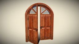 Door Arched Static and Animated room, steampunk, bedroom, curved, villa, punk, open, worn, adventure, arch, rough, rustic, window, furniture, arched, living, cabinet, old, kitchen, traditional, right, left, chestnut, close, hinges, point-and-click, architecture, glass, game, 3d, model, design, house, wood, animation, building, animated, steam, door