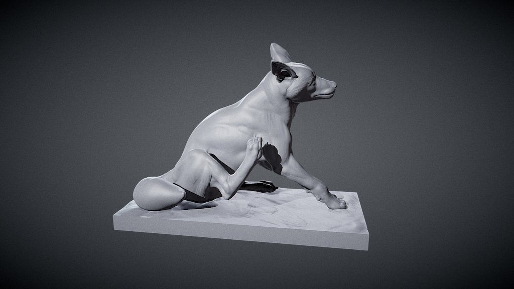 timelapse video: https://www.youtube.com/watch?v=qc9trPlUKao

a quick fox pose study I did last year 3d model