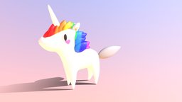 Unicorn unicorn, cute, white, blender-3d, blender-lowpoly, rigged