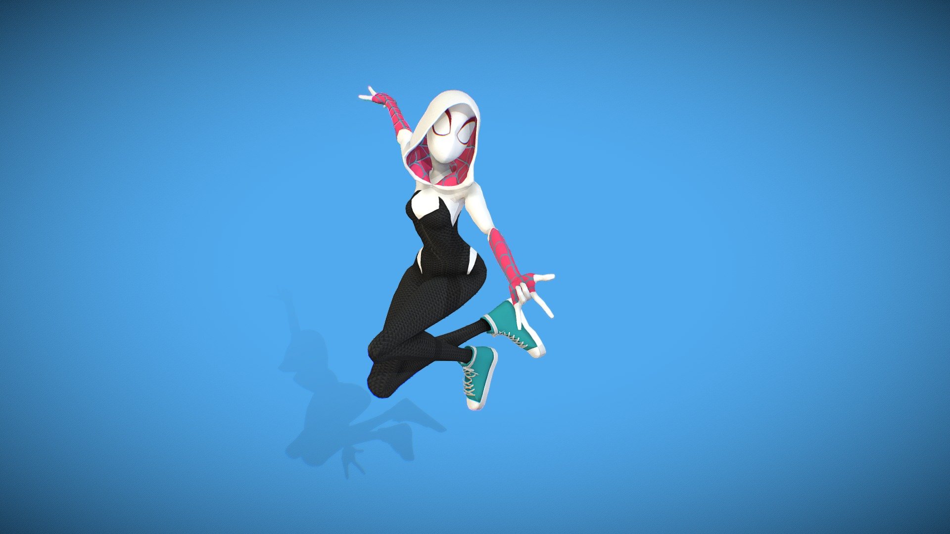 Hi guys! 
I modeled Spider-Gwen and I am happy to share with you. I would be very happy if you support me by liking it! - Spider Verse: Spider Gwen - 3D model by Kubra Duran (@KubraDuran) 3d model