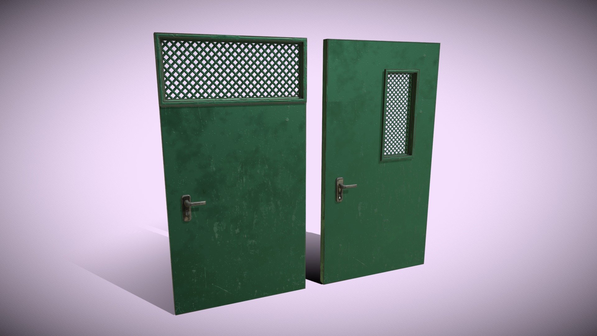 Two metal doors with different grilles, but with the same texture. 
Textures in PBR size 1024. 
Additional ema download more formats , FBX, OBJ 3d model