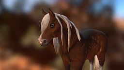 Haflinger Horse pony, handpainted, 3dsmax, horse, stylized