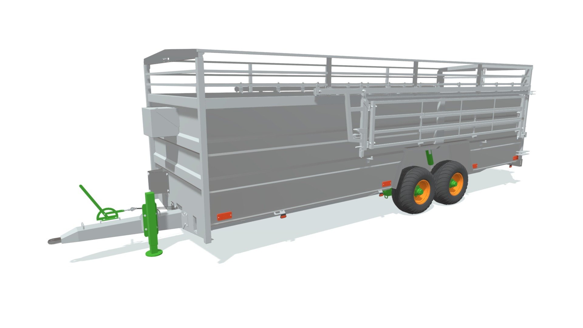 High quality 3d model of cattle trailer 3d model