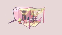 Low Poly Camper short, plant, lights, autodesk, cute, plants, camping, small, cactus, speed, cartoony, fast, pink, holiday, stylised, cacti, flamingo, bloom, kawaii, hippy, hippie, peach, succulent, downloadable, camper, monochromatic, maya, cartoon, vehicle, low, poly, car, animation, free, stylized, animated, download, simple, basic
