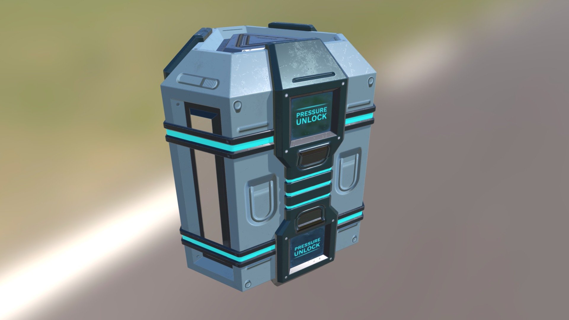 Low Poly Scifi Props, Hexagon shaped hard Surface Metallic Barrel / Box / Container, Crate, Loot Box, Treasure, Game Object, - Scifi Props Hexagon Barrel Container Box - Buy Royalty Free 3D model by James Ooi (@jamesiesx) 3d model