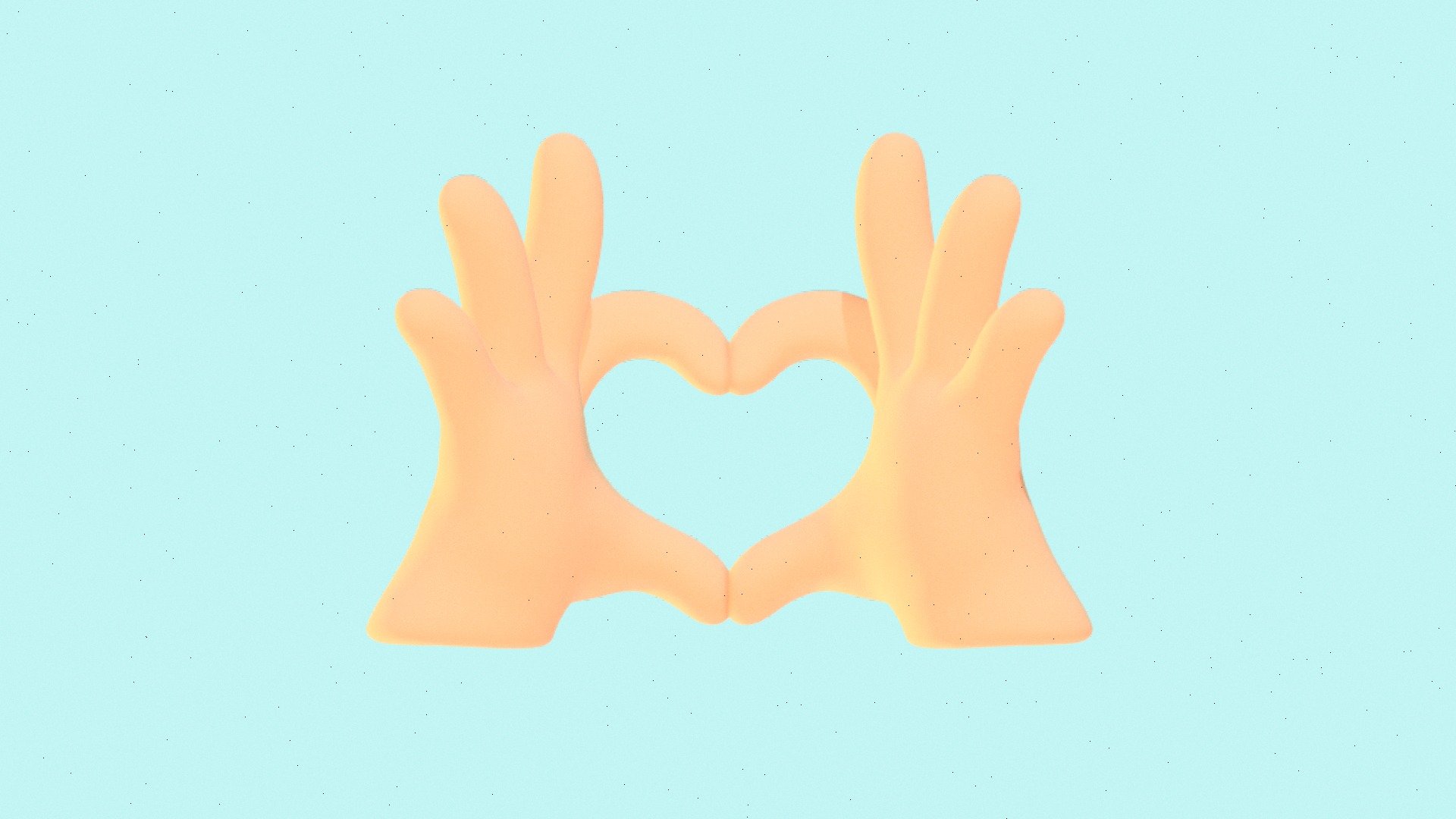 Two hands forming a heart shape. Used to express love and support.
A hand heart is a gesture in which a person forms a heart shape using their fingers.

The upside down hand heart gesture was noted in art in 1989, when Italian artist Maurizio Cattelan and American philosopher Chad Buelow created an art image of the gesture as his first artwork named Family Syntax.[1] The gesture became popular in the early 2010s.[2] This gesture was added to Unicode 14.0 and Emoji 14.0 in 2021 with code point U+1FAF6 🫶 HEART HANDS.[3] - Heart Hands - Buy Royalty Free 3D model by CzernO (@czernobog) 3d model