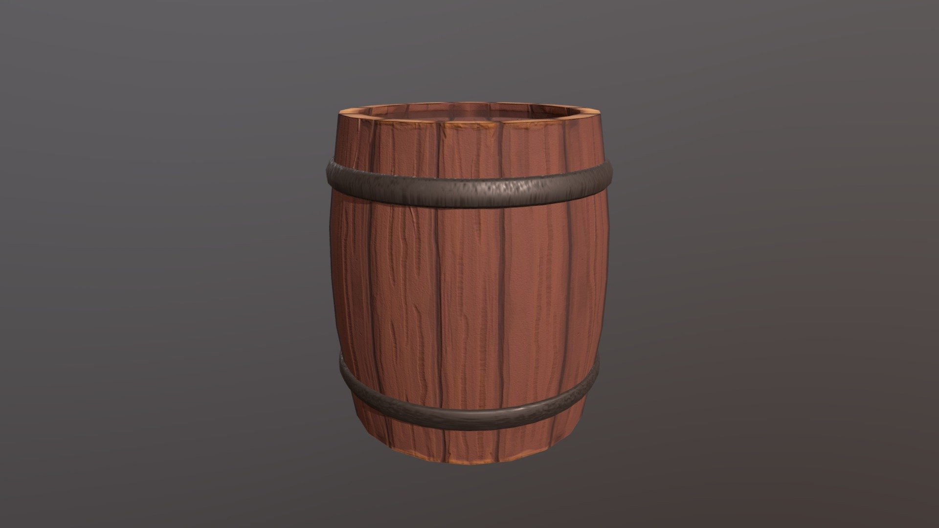 Hand painted barrel in cartoonish style - videogame props - Hand Painted Barrel - low poly - Download Free 3D model by Scritta 3d model