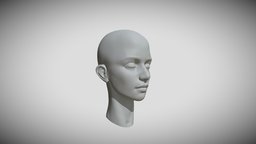 Stylized Female Head Speed Sculpt props, zbrush-sculpt, zbrush, stylized
