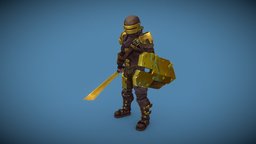 Outlander character, handpainted, low-poly, lowpoly, hand-painted