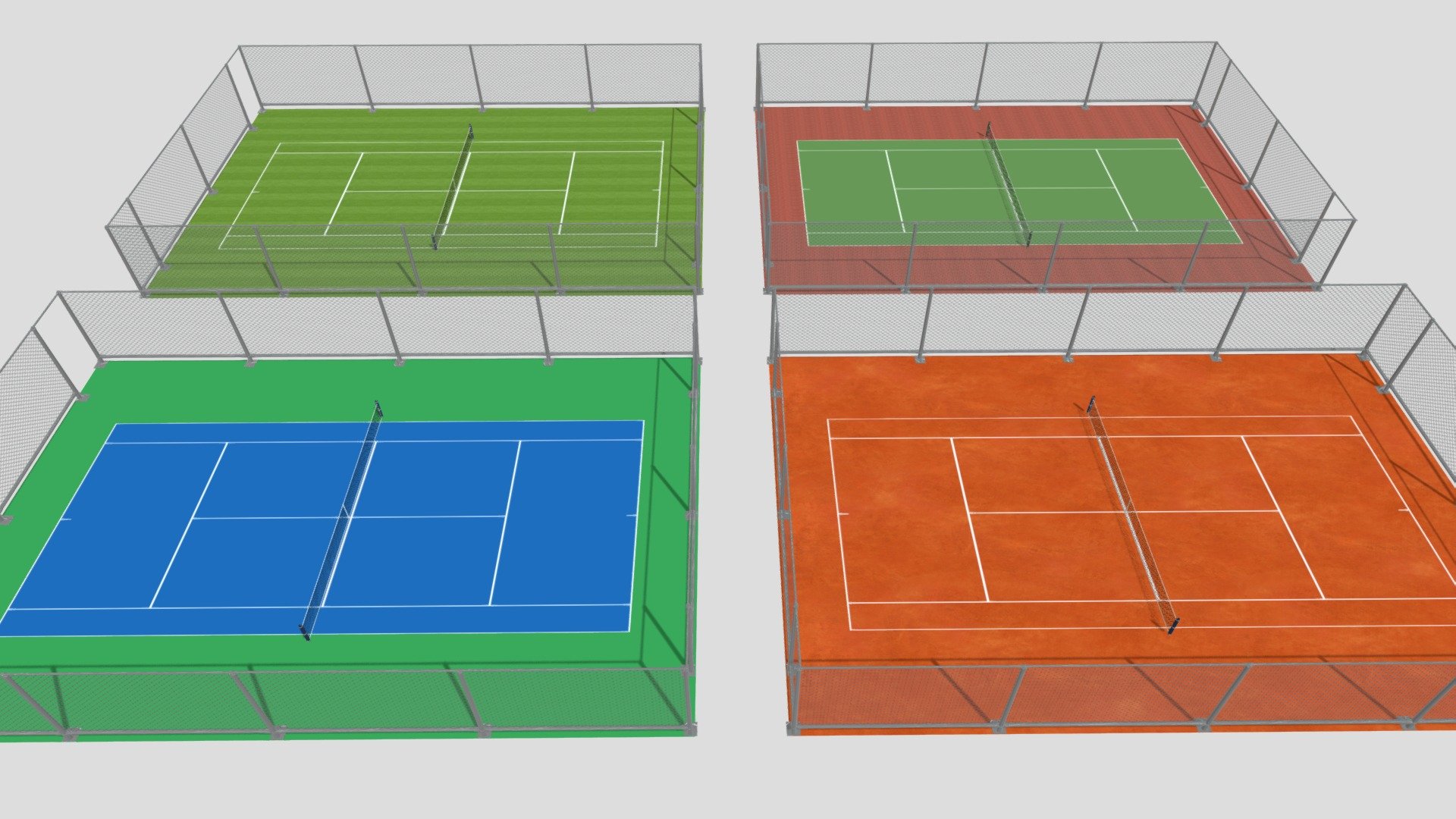 Tennis Court 3D model is a high quality, photo real model that will enhance detail and realism to any of your game projects or commercials. The model has a fully textured, detailed design that allows for photorealistic renders. The model is completely textured 3d model