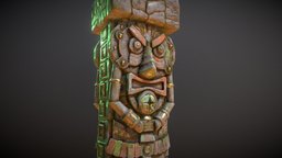 Old jungle tribal pillar