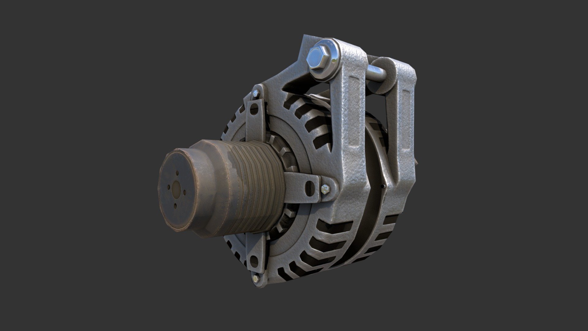 A piece off of an engine, made as hardsurface/retopology practice. Making little doodads like this is often fun, even if the models themselves aren't often all that useful.

Made with 3DSmax and Substance Painter - Electric Dynamo/Alternator - 3D model by Renafox (@kryik1023) 3d model