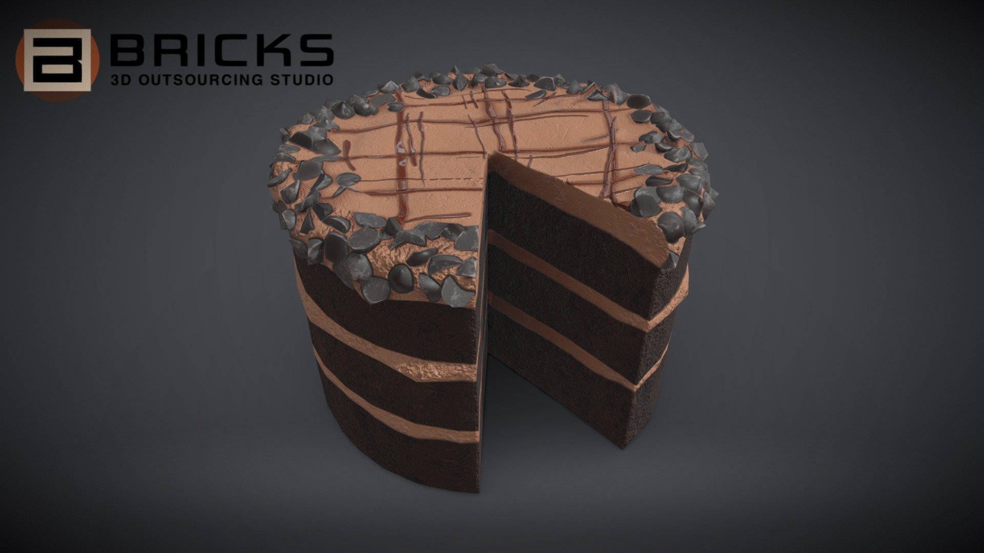 PBR Food Asset:
ChocolateGateau_Chart
Polycount: 1488
Vertex count: 746
Texture Size: 2048px x 2048px
Normal: OpenGL

If you need any adjust in file please contact us: team@bricks3dstudio.com

Hire us: tringuyen@bricks3dstudio.com
Here is us: https://www.bricks3dstudio.com/
        https://www.artstation.com/bricksstudio
        https://www.facebook.com/Bricks3dstudio/
        https://www.linkedin.com/in/bricks-studio-b10462252/ - ChocolateGateauChart - Buy Royalty Free 3D model by Bricks Studio (@bricks3dstudio) 3d model