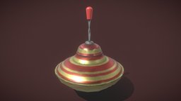 Soviet toy Whirligig (Yula) Low Poly Game Ready
