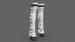White Leg Warmers With High Heel Shoes winter, white, high, heel, fashion, leg, clothes, killer, western, shoes, straps, toe, womens, wear, pointy, warmers, pbr, low, poly, female