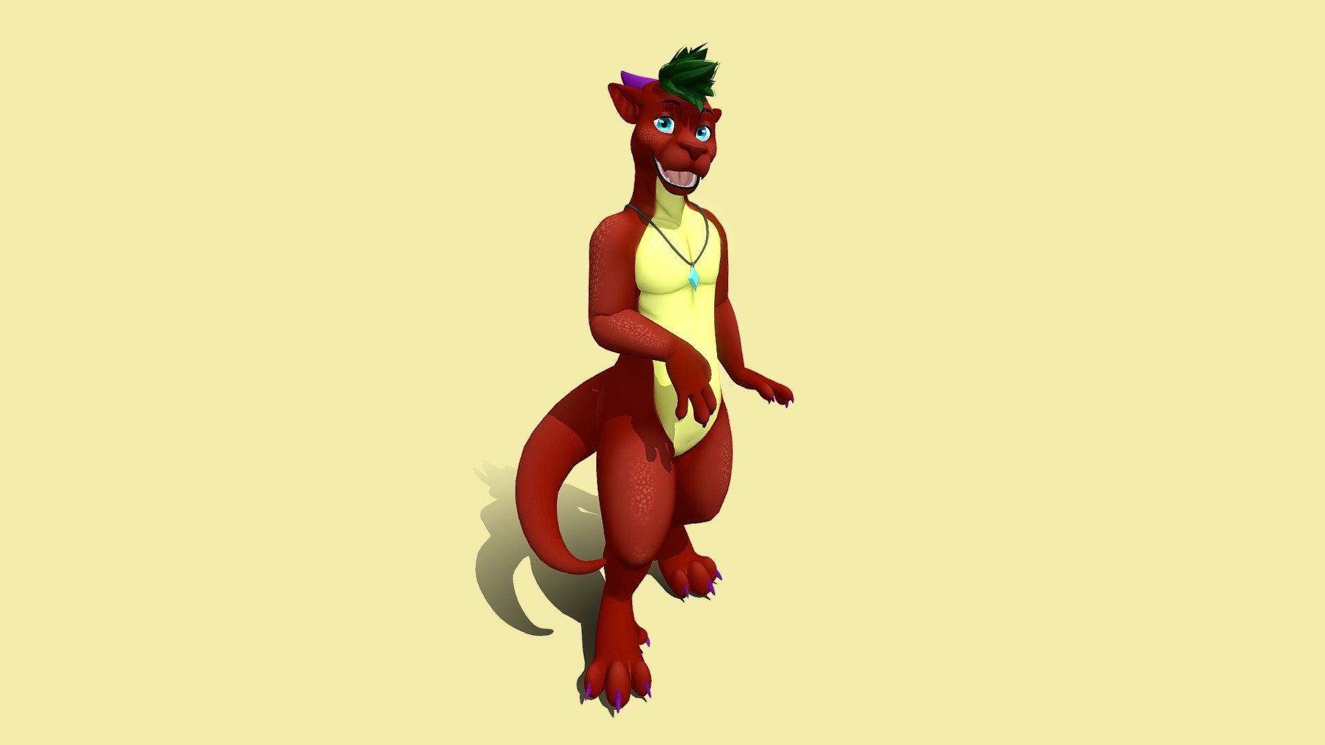 A VR avatar made for Kayron the kobold! Includes an outfit and accessories, body and face emotes :)

Mesh made in Blender, textured in SAI2

This was made as a custom commission and is not downloadable publicly. Thank you!! For custom commission status, check out my telegram channel t.me/Meelo3D - Kayron VRChat Avatar - 3D model by Meelo 3d model
