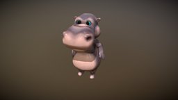 Animated Hippo Model hippo, animals, mammal, animatedcharacter, rigged-character, animated-character, character, animal, animation, animated, rigged