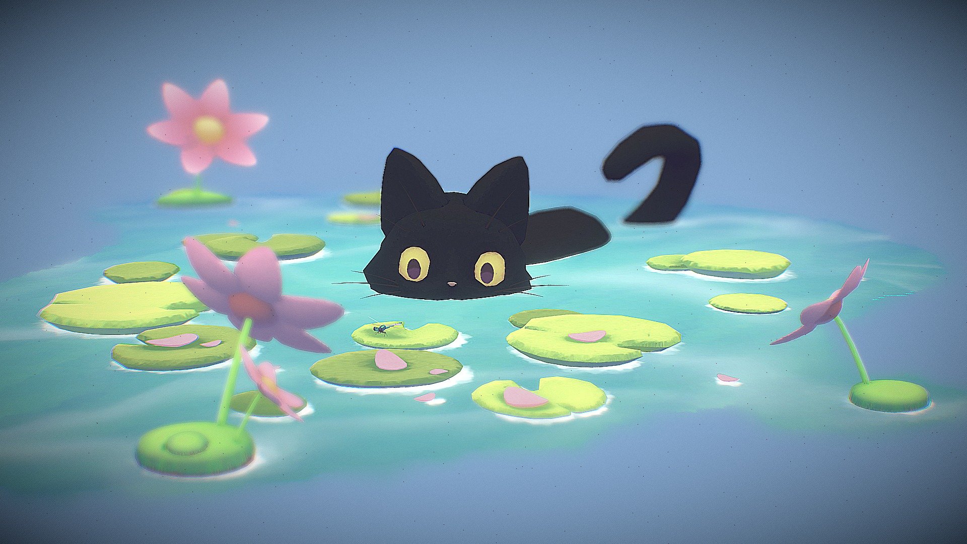 Just a cat hunting a dragonfly.
reference 2D: https://www.instagram.com/lumasi.png/ - Hunting - 3D model by Sinkey 3d model