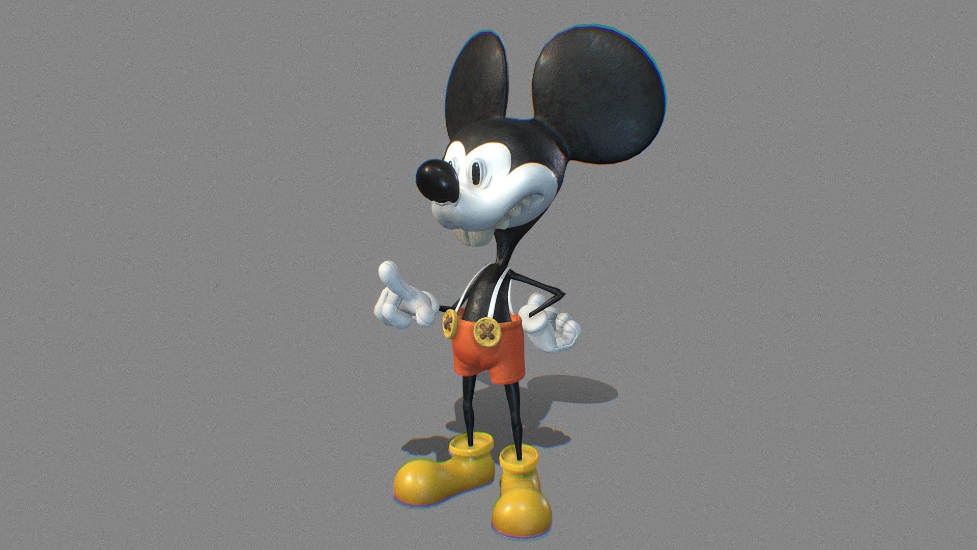 **Stylized 3D Mickey Mouse model - Fan-Art

It took me roundly, 5 hours.

Standard light

Zbrush, Maya, Substance painter and marmoset toolbag used to make this model.

Concept by: Creaturebox

If you’ve been captivated by what you’ve just witnessed and find yourself in need of assistance with a project that resonates with a similar graphic style, please don’t hesitate to reach out. Your creative vision is my passion, and together, we can transform ideas into awe-inspiring realities. Let’s collaborate and bring your next project to life!

**ricardofra86@gmail.com - Mickey Mouse - Fan Art - 3D model by JustNoctem_ (@ricardofra86) 3d model