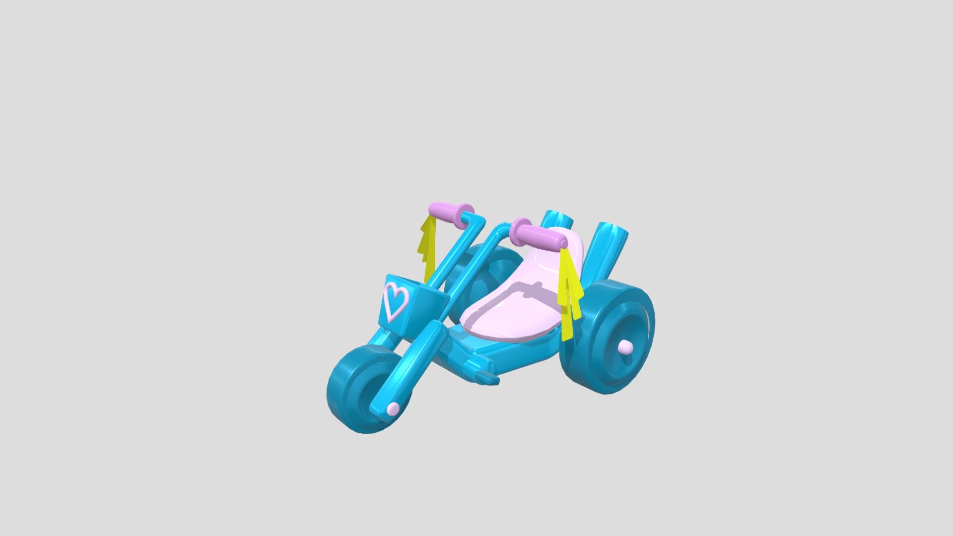 I was inspired by cute but badass characters in videogames. Like Mario Kart where characters like Peach have cool personalised vehicles 3d model