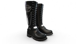 Chains Decorated Black Punk Boots