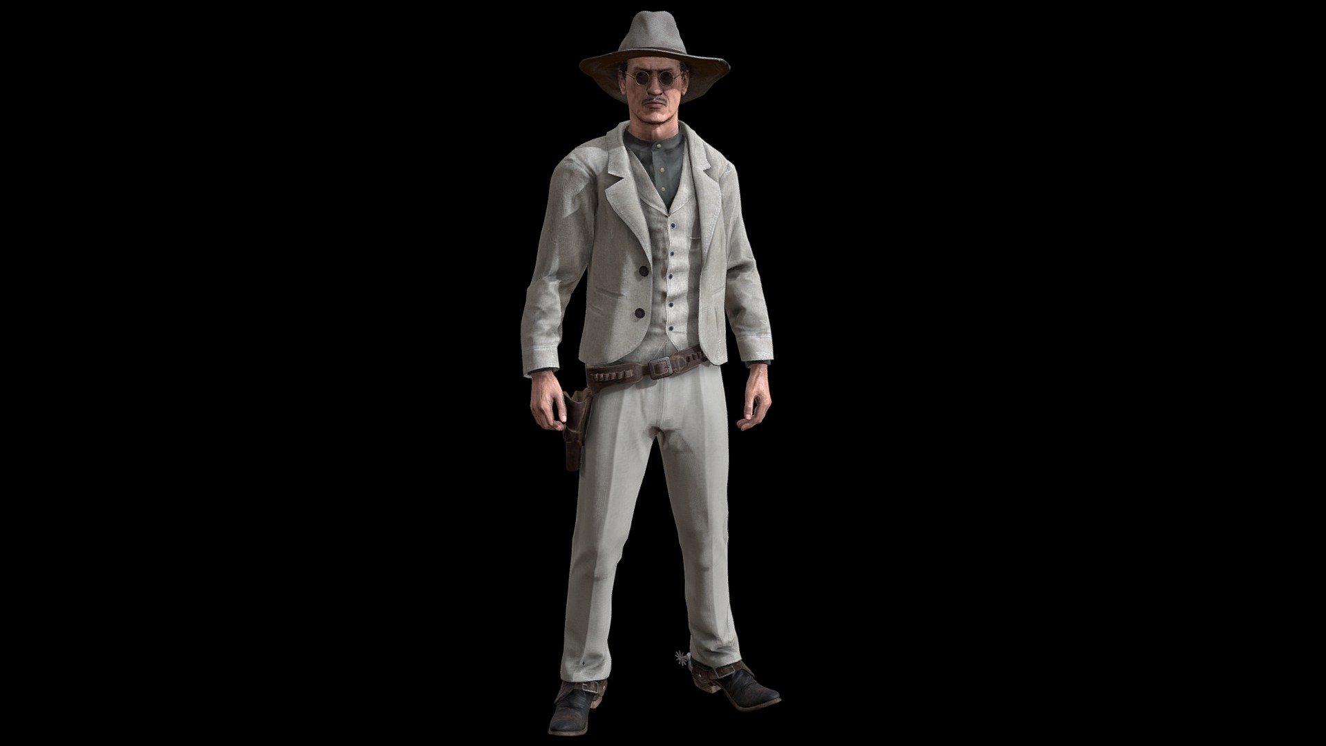 Cowboy :
3d Game Ready Cowboy Character.

High detail and realistic model(A pose Fbx and OBJ).

Rigged, with high definition textures.

Complete archive in additional file - Cowboy - Buy Royalty Free 3D model by lidiom4ri4 3d model