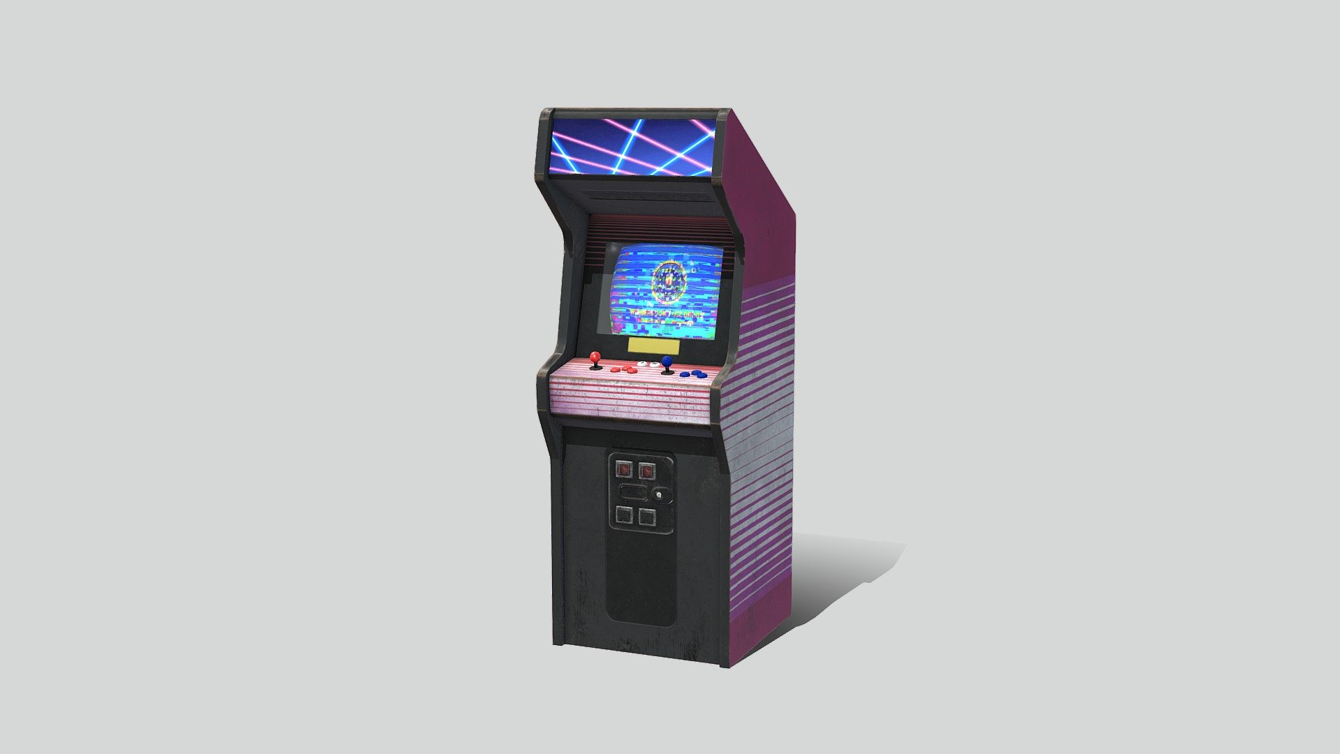 Arcade Cabinet with unique Materials, Textures, Decals and Graphics meant for AAA, Educational &amp; Independent Game Development &amp; Simulation Projects.


FBX Scene/File with Albedo &amp; Normals linked for reference.
1424 Triangles.
2 x PBR Materials &amp; 2048x2048, 1024x2048 Textures.
PNG's, Albedo, Normal, Rough, Occlusion, Emissive.
Original Graphics, Patterns &amp; Decals.

Copyright 2018 Skipper Research &amp; Development, LLC 3d model