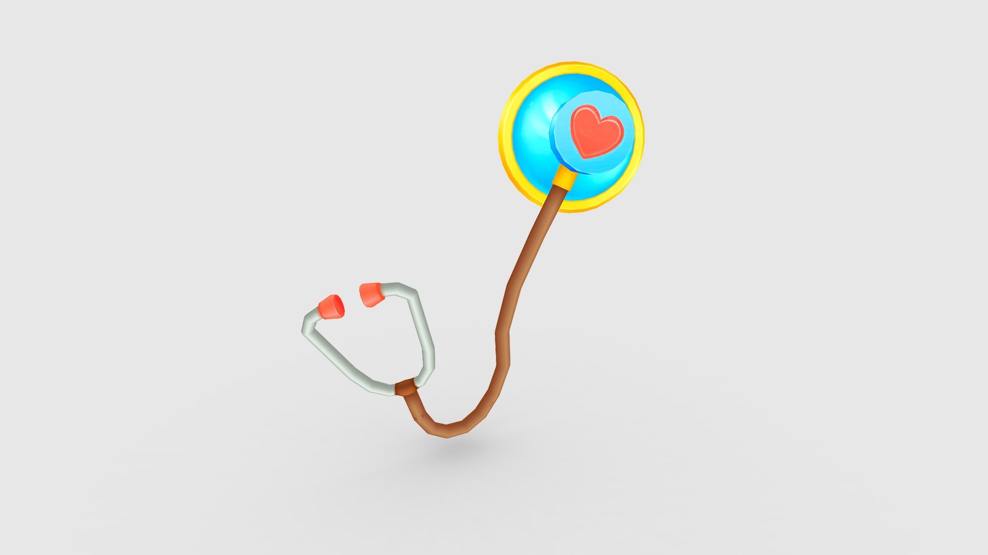 Cartoon stethoscope - medical instrument Low-poly 3D model - Cartoon stethoscope - medical instrument - 3D model by ler_cartoon (@lerrrrr) 3d model