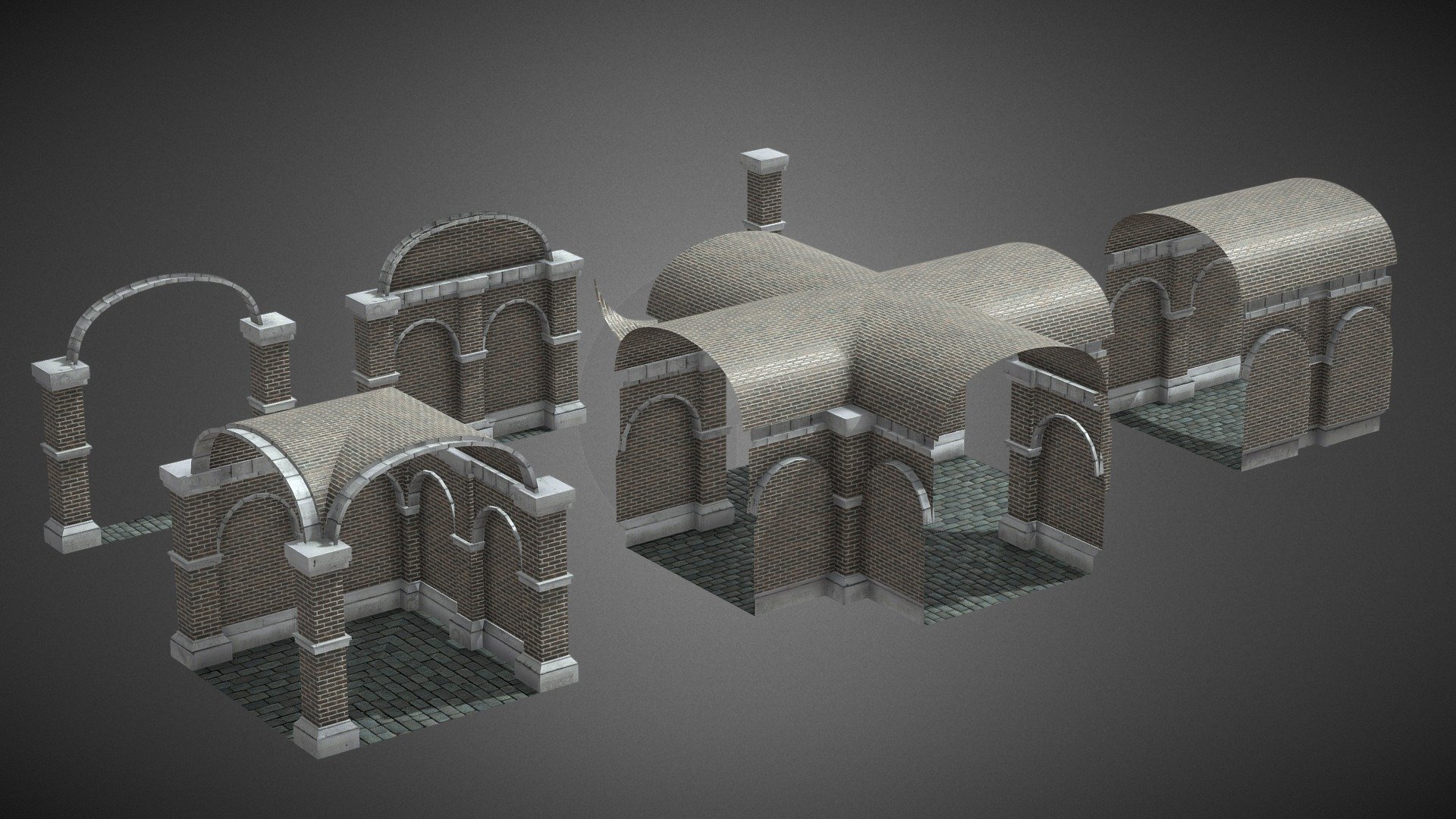 Modular kit that tries to evoke tunnels and alleys of the firt constructions of the victorian era.
I will update. A tunnel type environment designed to be seen from within 3d model
