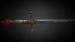 Sword of Gryffindor (GoldenAxe Art Test) substancedesigner, substancepainter, substance, 3dsmax, zbrush