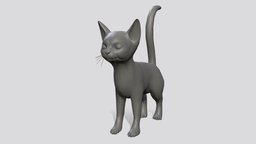 Cat Model cat, cute, basemesh, pet, game, lowpoly, animal