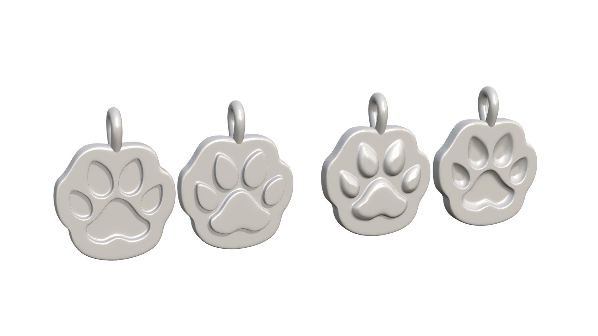 Highpoly model of paw pendant ready for 3d-print and to mark your lovers animal. Size with ring: 33 x 42 x 10 mm 3d model