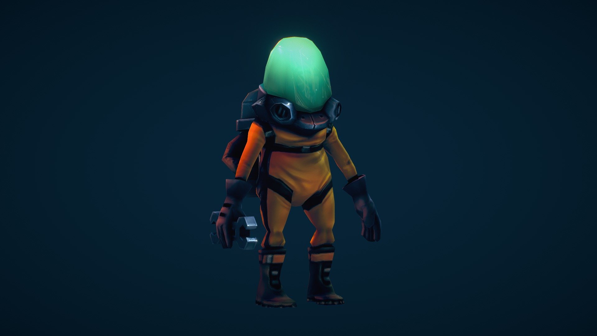 A project im working on involving space exploration with small characters. this one is not meant for too much of a closeup but think it has enough details. Made in Maya and 3dCoat 3d model