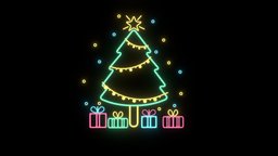 Neon christmas tree tree, challenge, christmas, neon, christmas-tree, 3december2021, noai