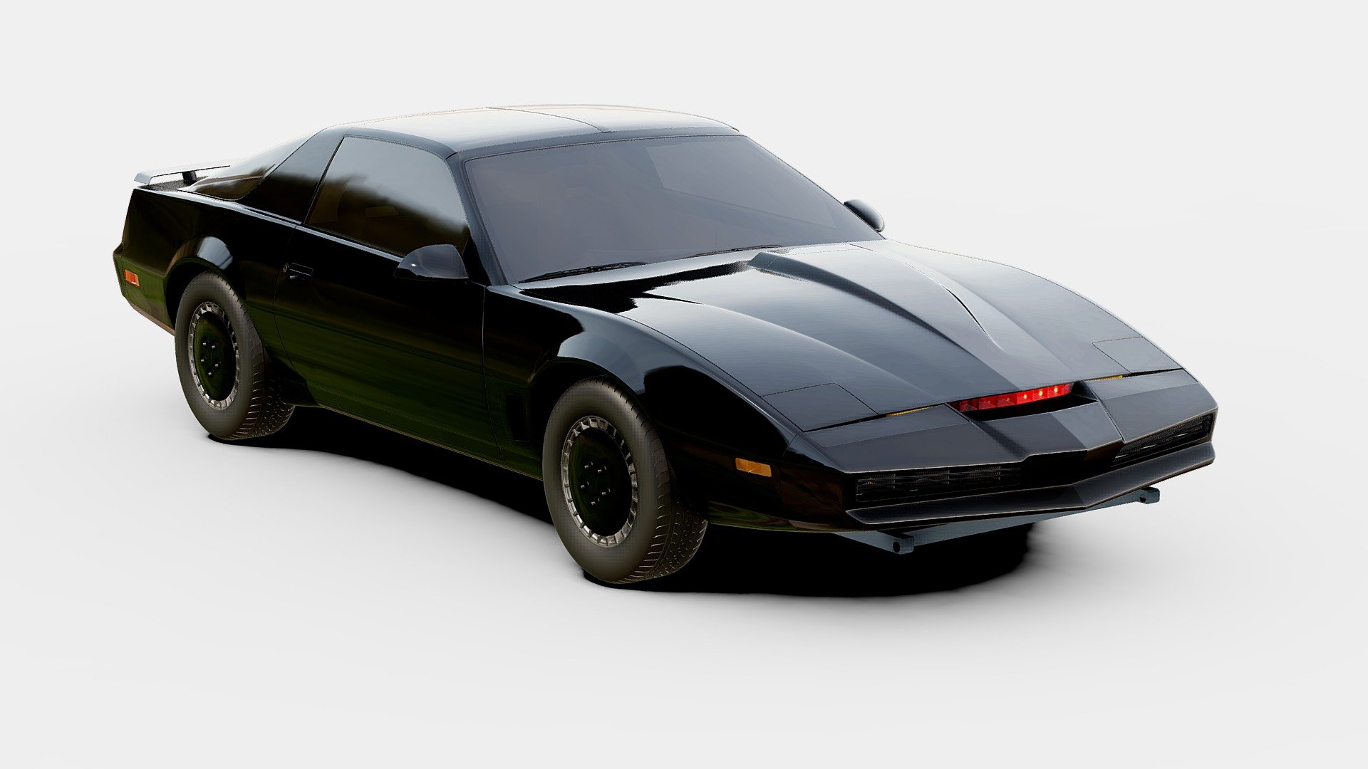 KITT is a fictional automobile featured in the television series Knight Rider (Supercar); it is a black car equipped with Artificial Intelligence. The name is an acronym meaning Knight Industries Two Thousand; Car model is a 1982 Pontiac Firebird Trans Am.

Model purchased on Hum-3d with Royalty Free License and edited by me in the internal and external parts. 

https://hum3d.com/it/3d-models/pontiac-firebird-knight-rider/

This model is not for sale but for illustrative purposes only 3d model