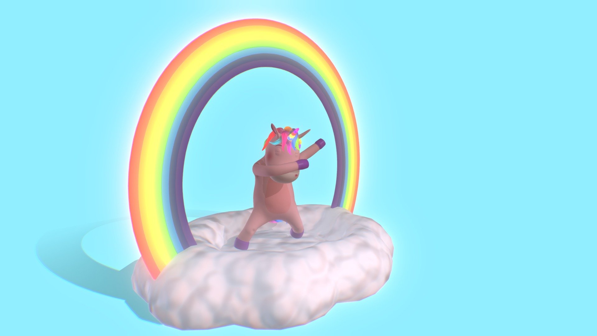 Маленькая веселая единорожка =) - Unicorn Cloud - 3D model by Ivan_Kurynskyi 3d model