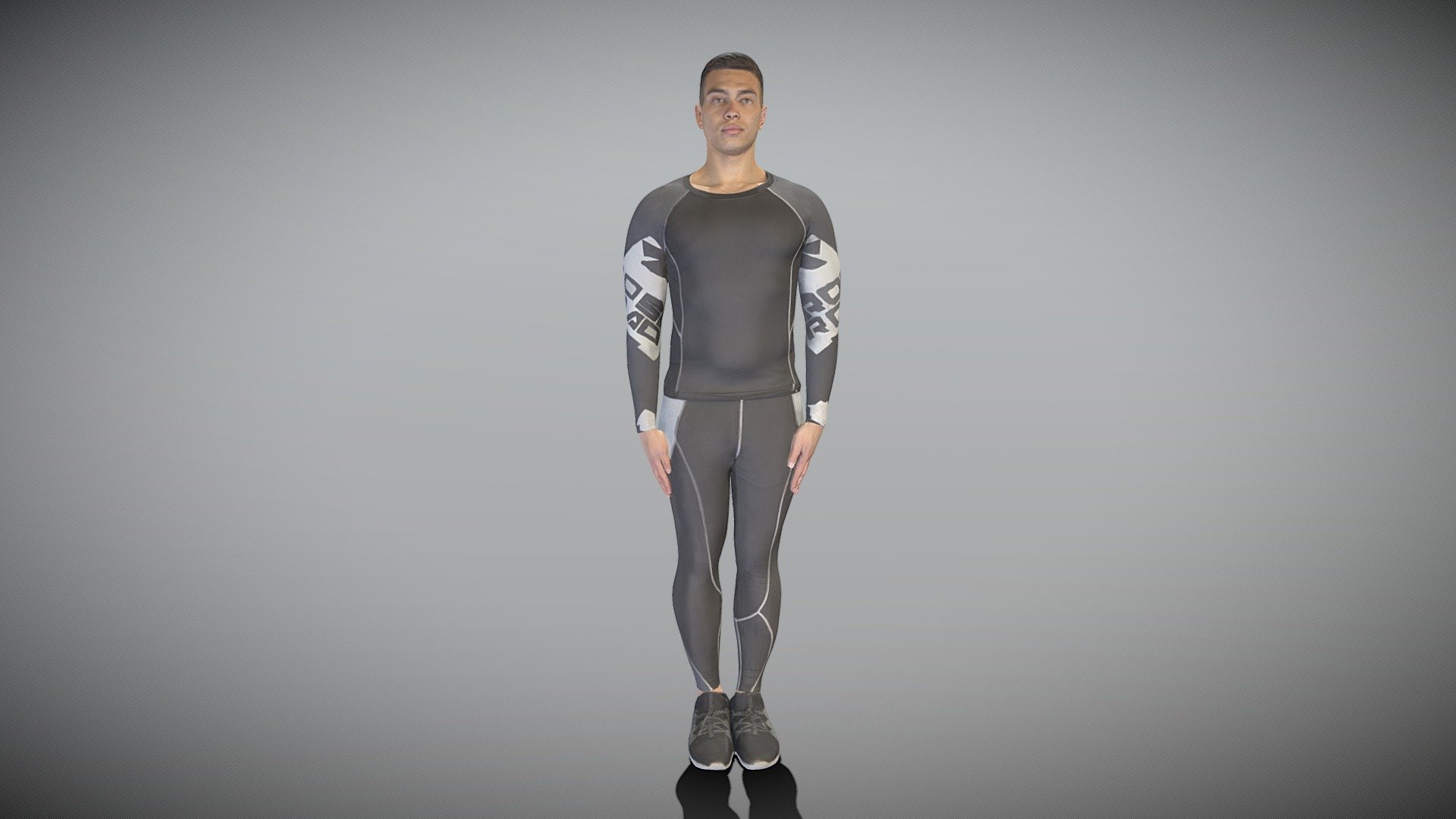 This is a true human size and detailed model of a sporty handsome young man of Caucasian appearance dressed in a sportswear. The model is captured in a casual pose to be perfectly matching to various architectural and product visualizations as a background, mid-sized or close-up character on a sport ground, gym, jogging track, park, VR/AR content, etc.

Technical specifications:




digital double 3d scan model

150k &amp; 30k triangles | double triangulated

high-poly model (.ztl tool with 5 subdivisions) clean and retopologized automatically via ZRemesher

sufficiently clean

PBR textures 8K resolution: Diffuse, Normal, Specular maps

non-overlapping UV map

no extra plugins are required for this model

Download package includes a Cinema 4D project file with Redshift shader, OBJ, FBX, STL files, which are applicable for 3ds Max, Maya, Unreal Engine, Unity, Blender, etc. All the textures you will find in the “Tex” folder, included into the main archive.

3D EVERYTHING

Stand with Ukraine! - Man in crossfit uniform 412 - Buy Royalty Free 3D model by deep3dstudio 3d model